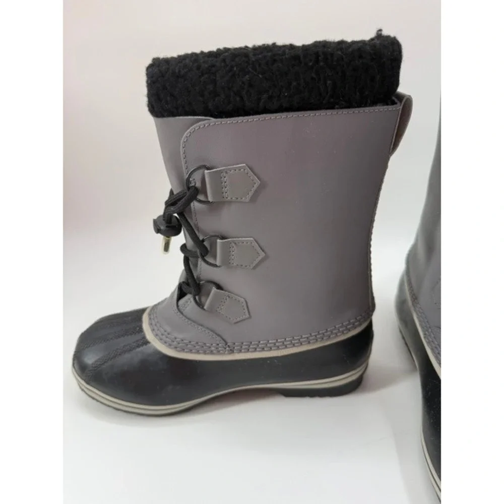 Sorel Yoot Pac Youth Unisex Winter Snow Boots Grey Black Size 6  Water Proof